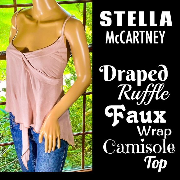 Stella McCartney Tops - ⭐️HP(X2)⭐️STELLA McCARTNEY▪️Draped Faux Wrap Blush Pink Ruffle Camisole Top